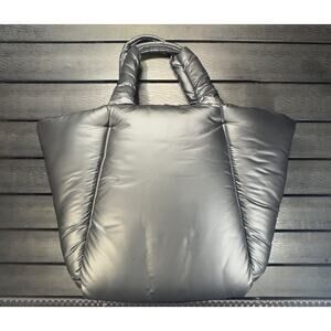 Black Quilted Puffer Tote Bag Puffy Shoulder Purse Y2K Streetwear Designer Look